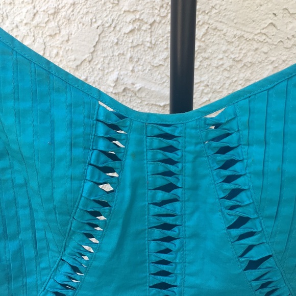 BCBG LINED COTTON PLEATED TOP SZ 10 NWOT - Picture 4 of 10